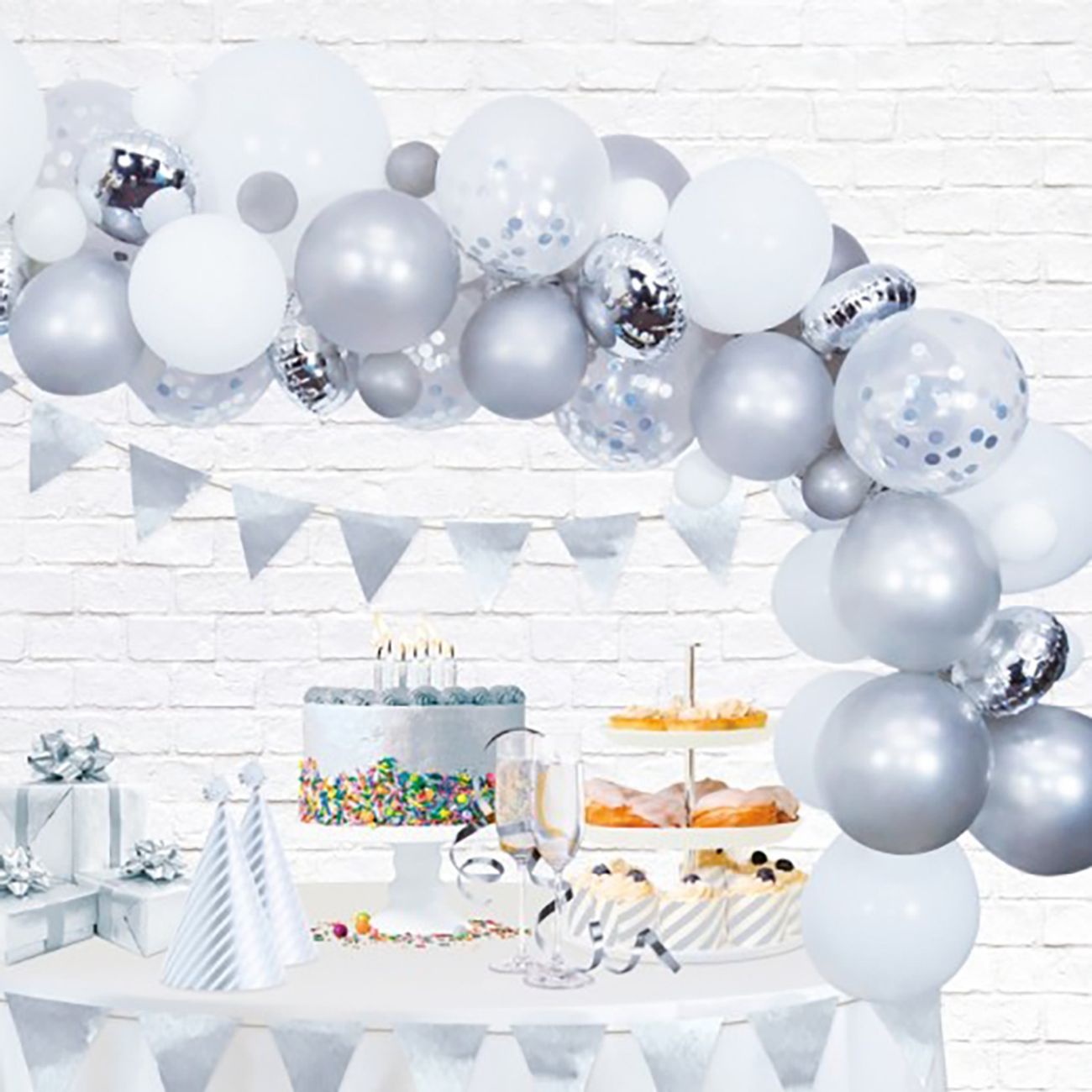 Arche Ballon deco kit pour arche Argent e silver