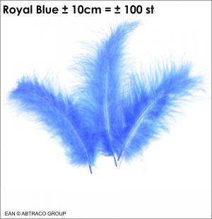 Plume couleur Bleu Royal ± 100 pcs / ± 10cm   / Veertjes