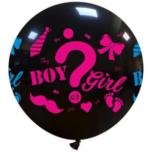 Ballon Géant Noir "Boy ? Girl" (Garçon Ou Fille) Gender reveal – Image 2