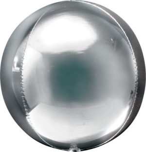 Ballon "Orbz" argent, taille gonflé = 38 Cm