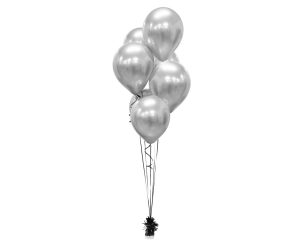 7 x Ballons  Argenté véritable (12" 30cm)  (Chrome Platine Reflex) – Image 3