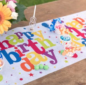 Chemin de table papier Happy Birthday / 5mx30cm – Image 2